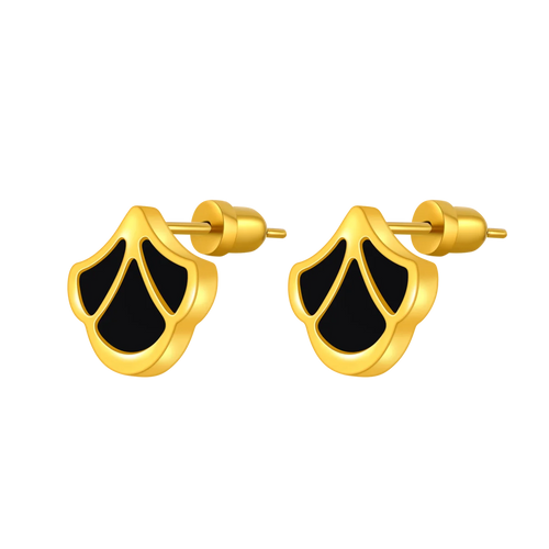 Tulip / Earrings Black Gold