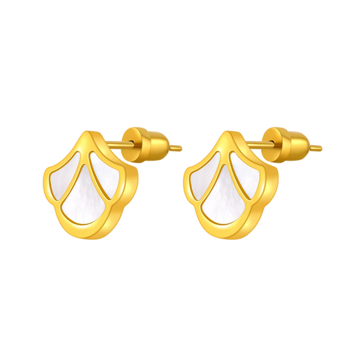 Tulip / Earrings Pearl Gold