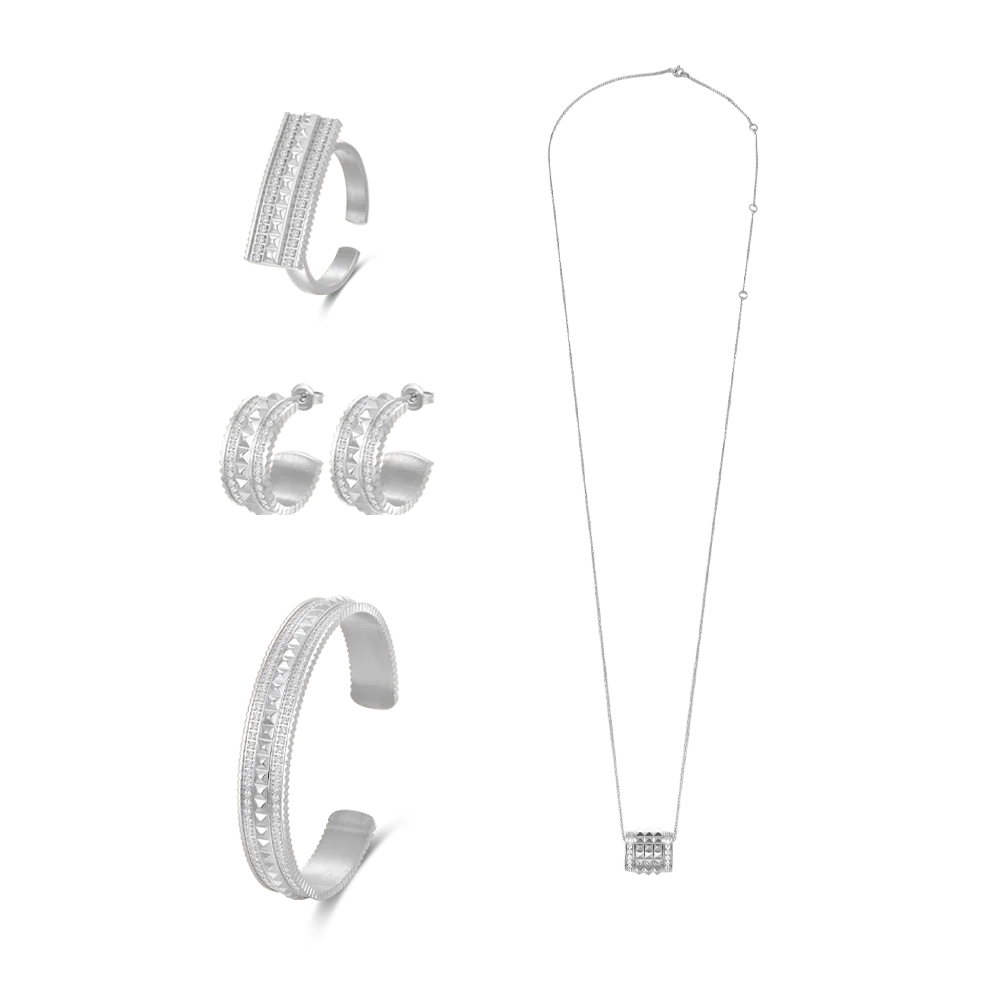 شمس / طقم باللون الفضي