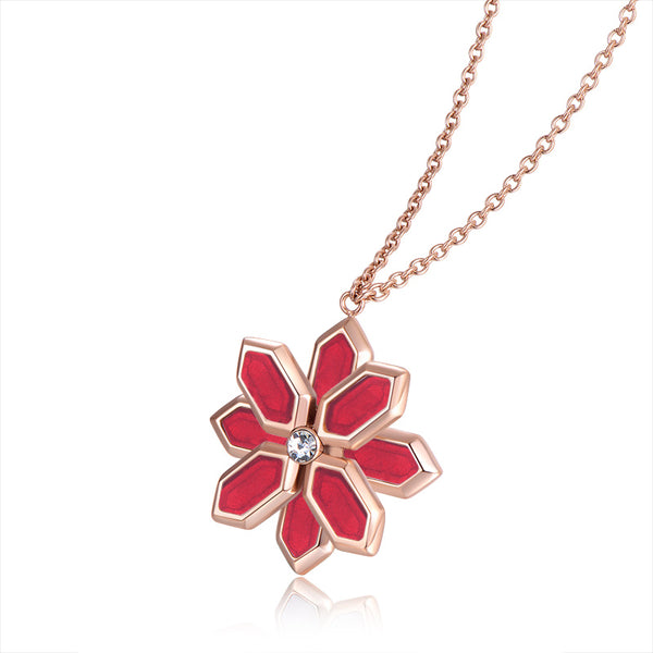 Lotus / Necklace Red Rose Gold