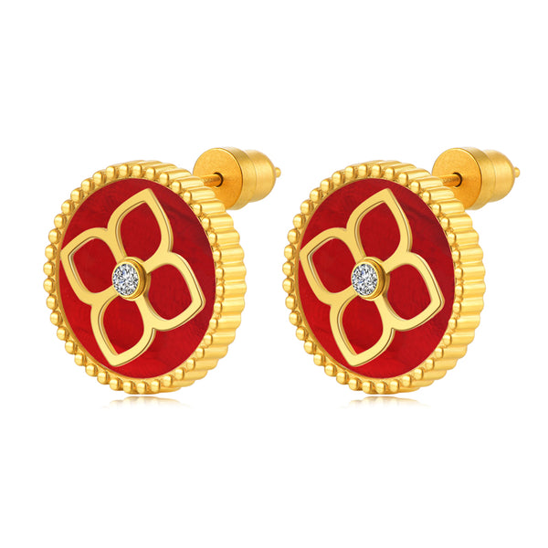 Ameera / Earrings Red Gold