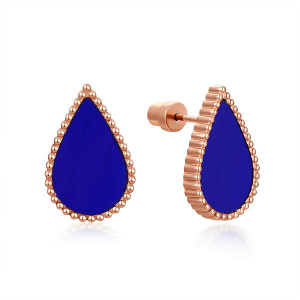 Drop / Earrings Blue Rose Gold