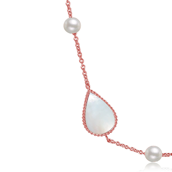 Drop / Necklace Pearl Rose Gold