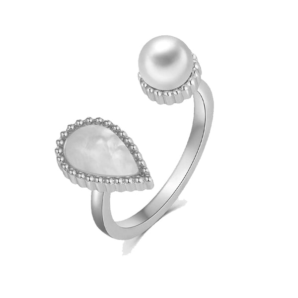 Drop / Ring Pearl Silver