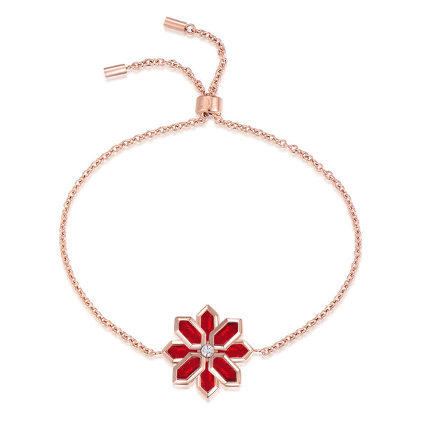 Lotus / Bracelet Red Rose Gold