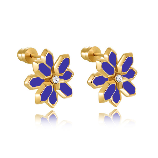 Lotus / Earrings Blue Gold