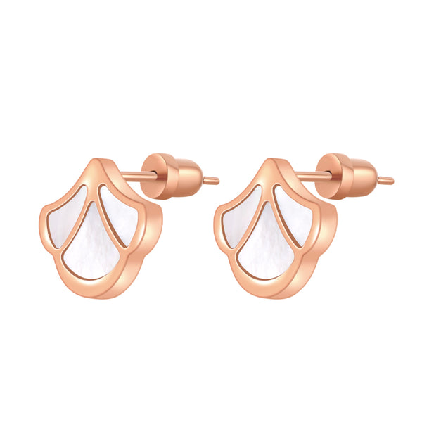 Tulip / Earrings Pearl Rose Gold