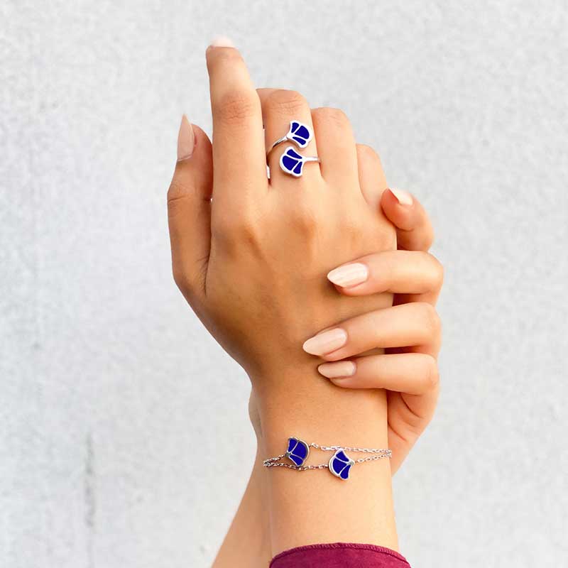 توليب / إسورة أزرق و فضي