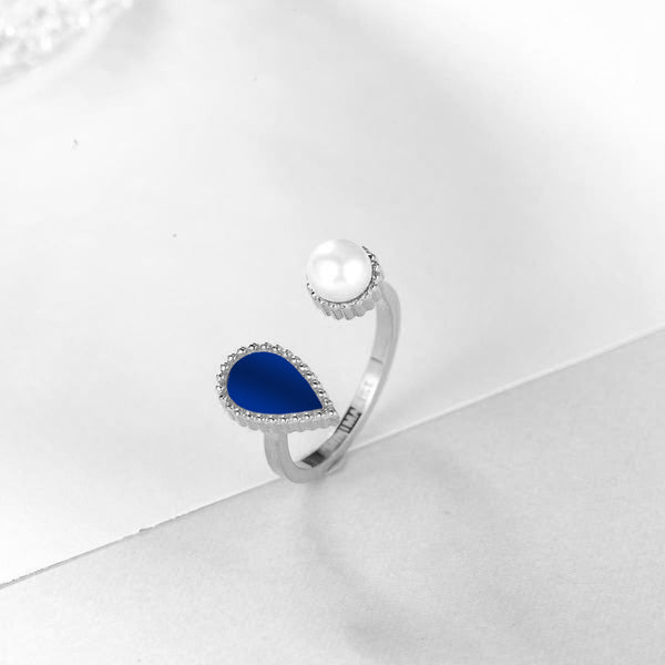 Drop / Ring Blue Silver